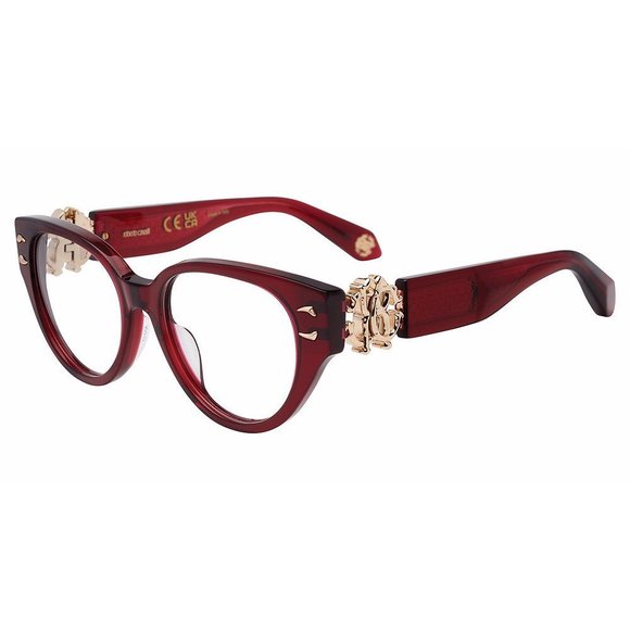 ROBERTO CAVALLI OPTICAL VRC076M Eyeglasses TRANSP-DARK-BORDEAUX-0954 52mm